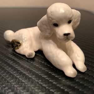 Vintage White Ceramic Miniature Poodle Figurine-Josef Original